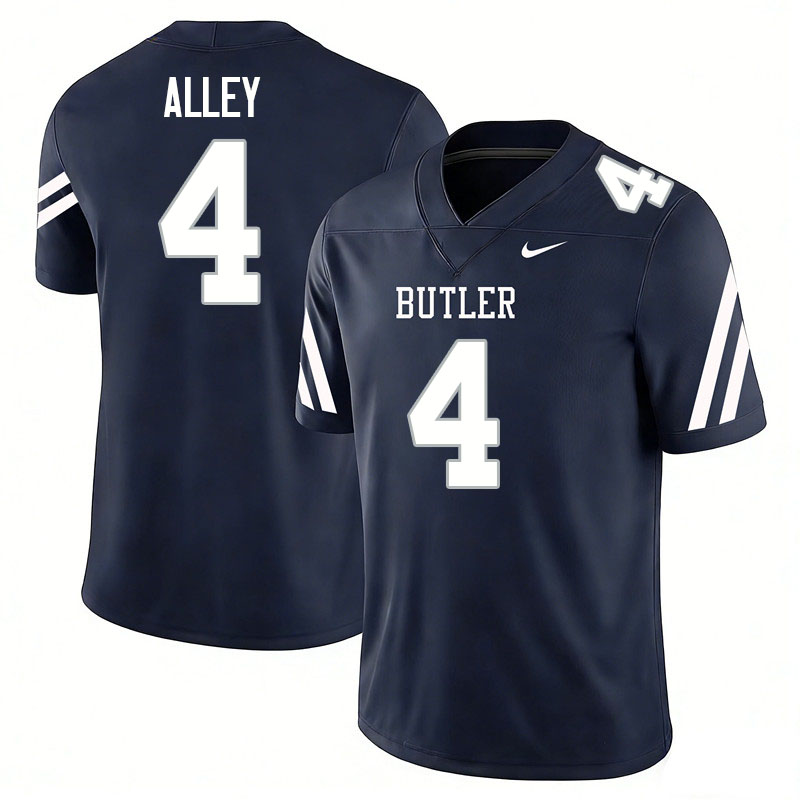 Butler Bulldogs #4 Jarrin Alley College Football Jerseys,Uniforms-Navy